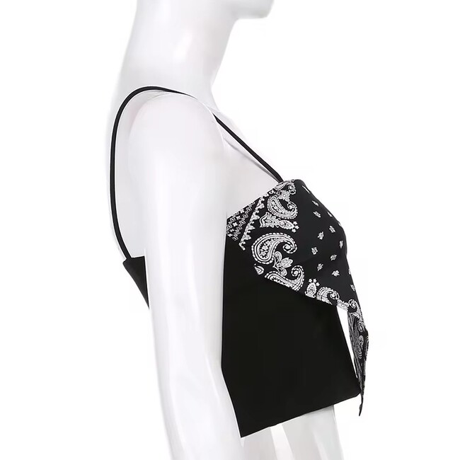 Womens Printed Irregular Sexy Short Camisole Tank Top