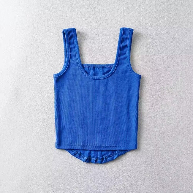 Fashion Solid Color Fishbone Camisole Slimming Tank Top