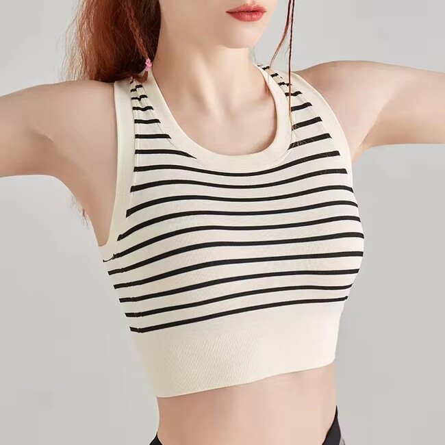 Womens High Stretch Striped Tank Top