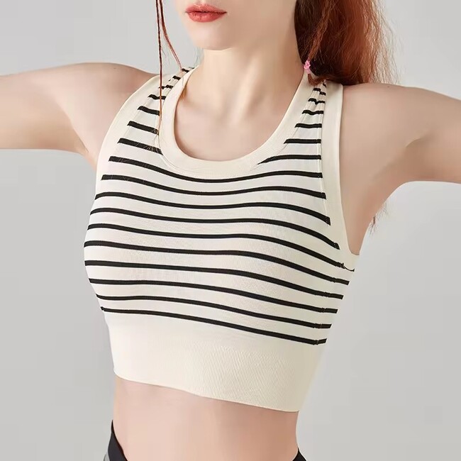 Womens High Stretch Striped Tank Top
