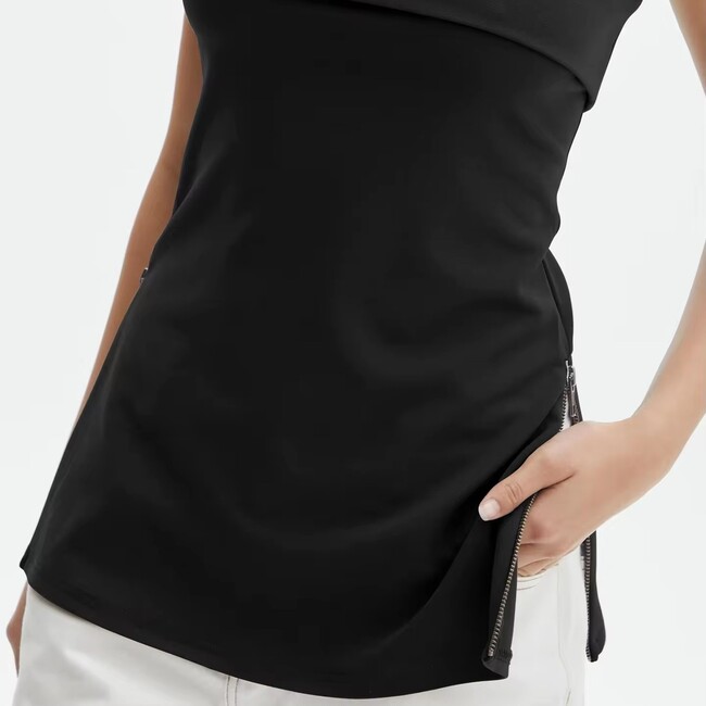 Solid Colour Vintage Strapless Ladies Sexy Slim Backless Top