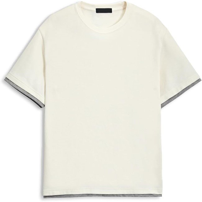 Mens Short Sleeve Heavyweight Tee Shirt Basic Crew Neck Summer Tops