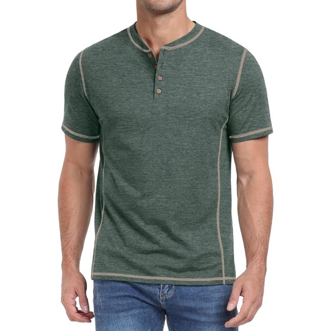 Sailwind Mens Henley Short Sleeve T-Shirt Cotton Maverick Shirt