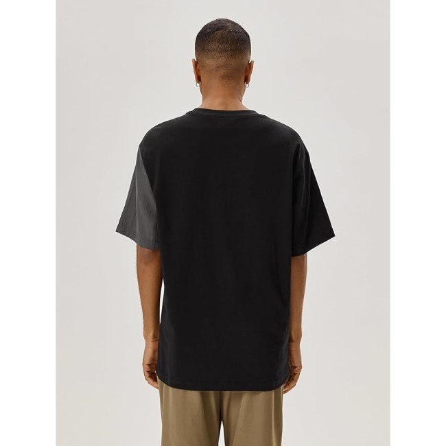 Mens Short Sleeve T Shirt Color Block Tee Cotton Crewneck Summer Tops