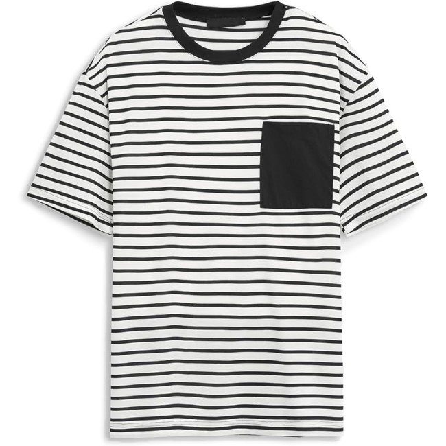 Mens Striped T Shirts Short Sleeve Summer Tops with Pocket