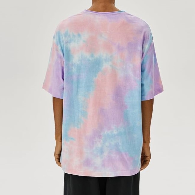Mens Short Sleeve T Shirts Casual Tie Dye Crew Neck Basic