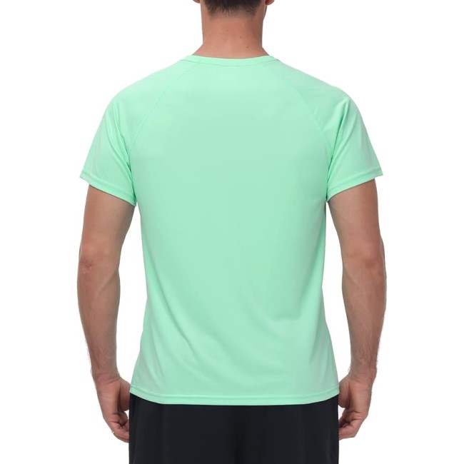 Men Swim ShirtRash Ruard Shirts Short Sleeve Fishing Beach T Shirt