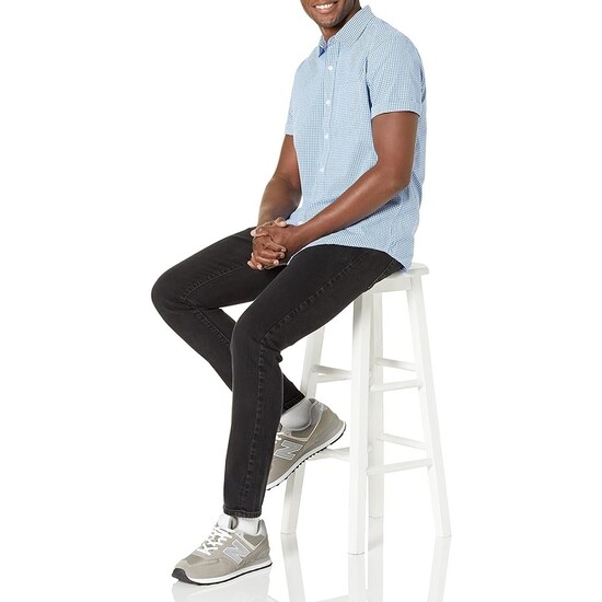 Men Regular Fit Short Sleeve Poplin Shirt
