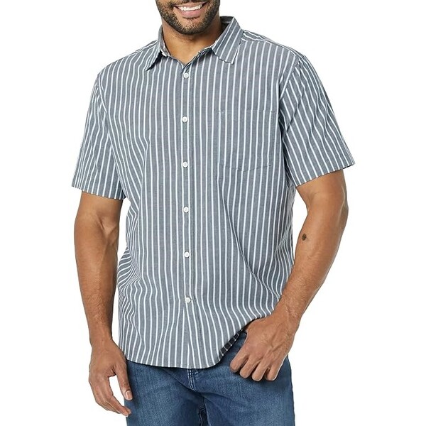 Essentials Men Short Sleeve Stretch Poplin Shirt Big Tall