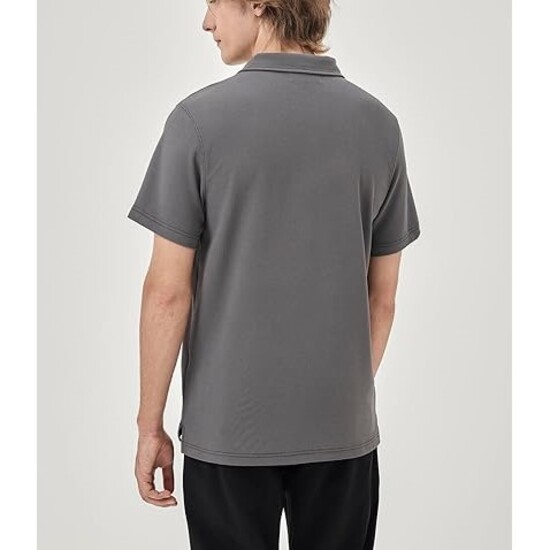 Mens Knit Short Sleeve Collared Polo Shirt Casual Golf Shirts