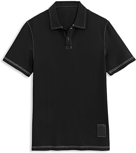 Mens Knit Polo Shirts Short Sleeve Collared Casual Golf Shirts